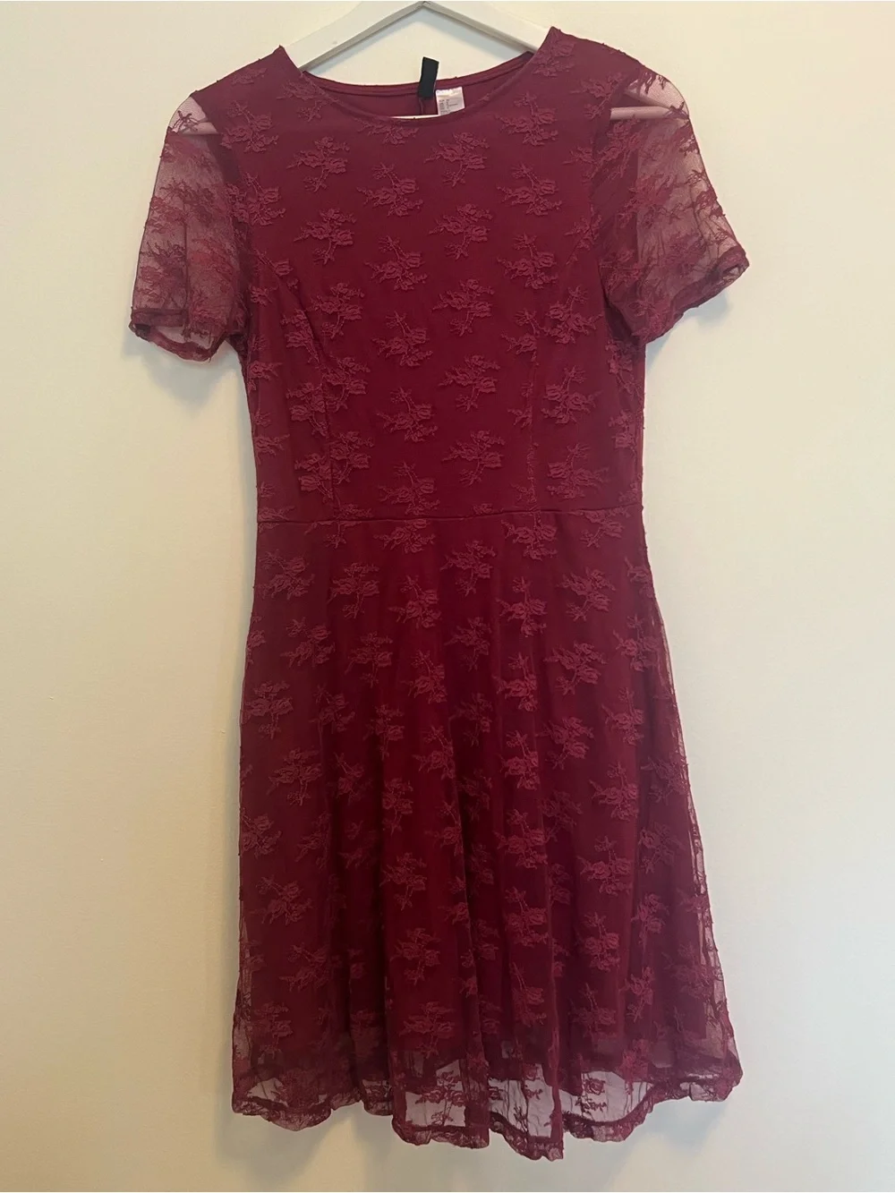 h&m burgundy lace dress H&M | Dresses | Hm Burgundy Floral Lace Mini Dress